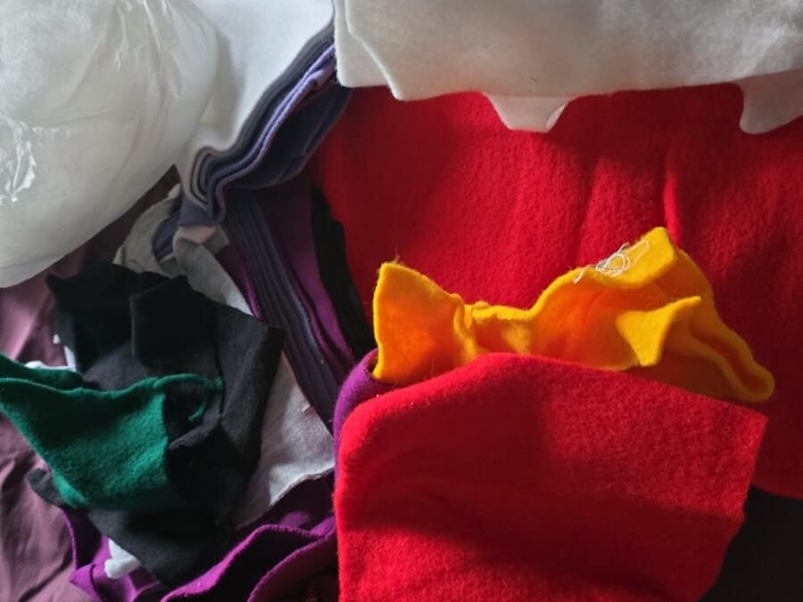 retazos textiles, material textil